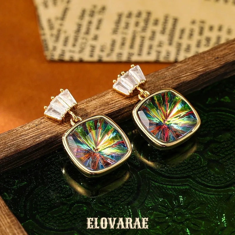 Rosalie Petal Geometric Crystal Drop Earrings product image 5