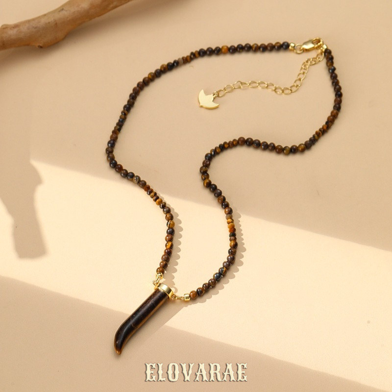 Seraphine Halo Tiger-Eye Pendant Necklace product image 7