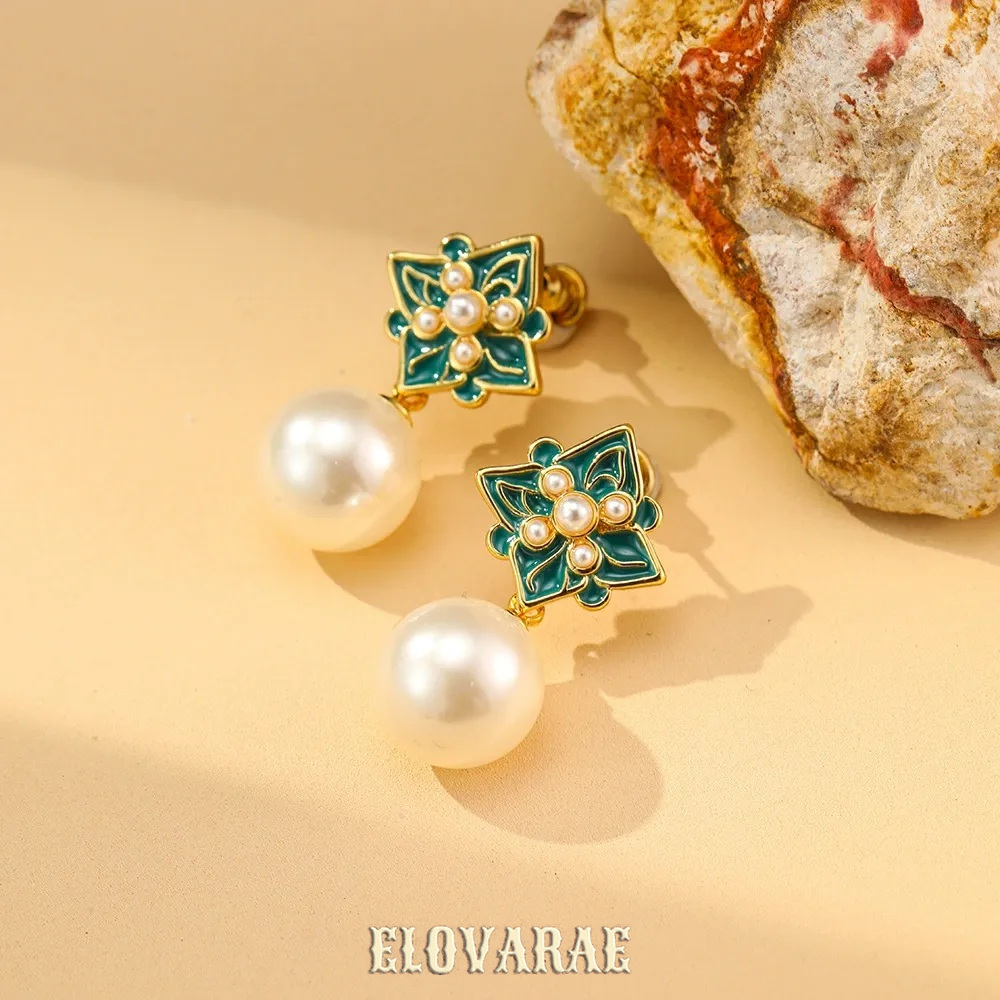 Liora Halo Pearl Floral Drop Earrings product image 6