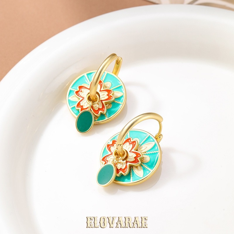 Solene Halo Floral Multicolor Drop Earrings product image 6