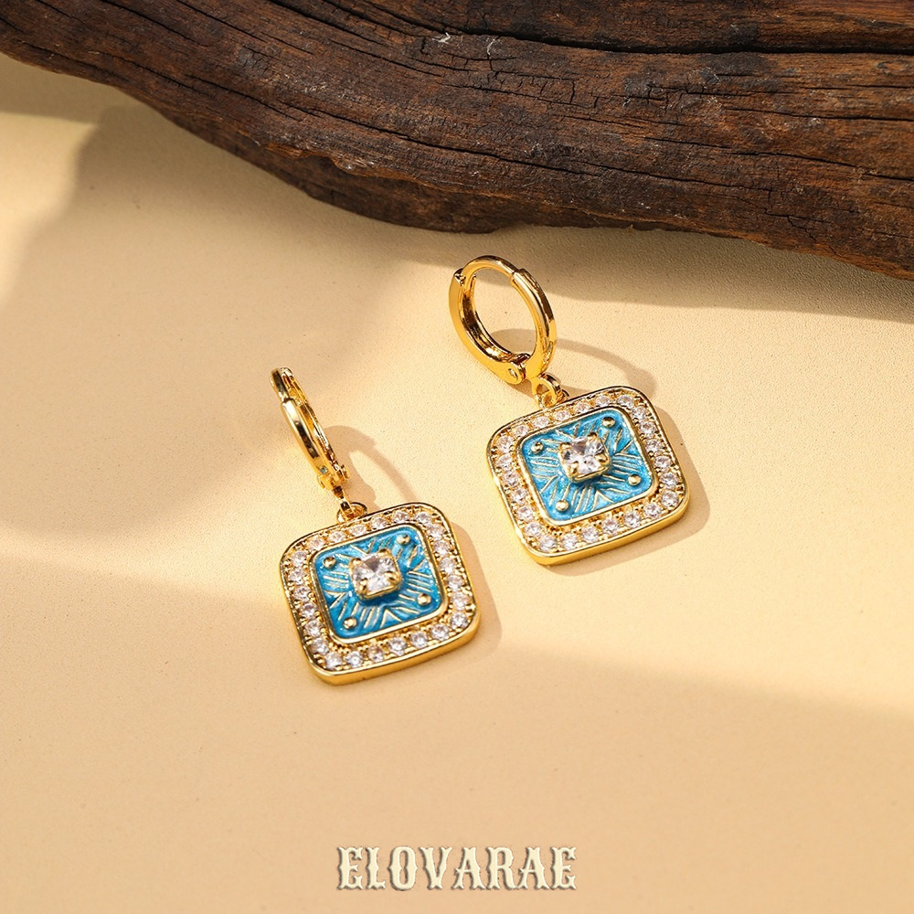 Cressida Halo Geometric Crystal Hoop Earrings product image 6