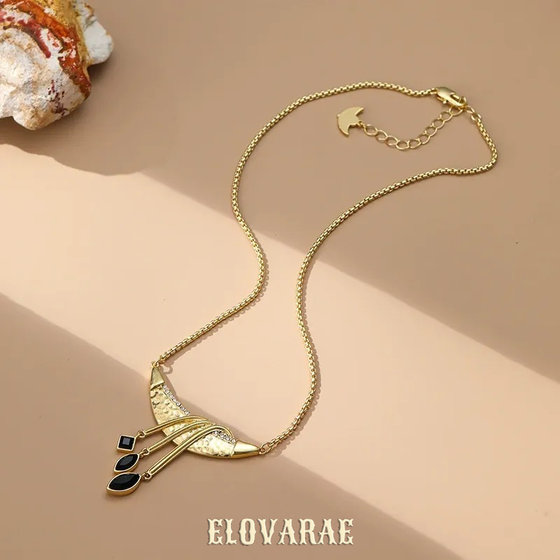 Evadne Halo Fringe Crescent Pendant Necklace product image 6