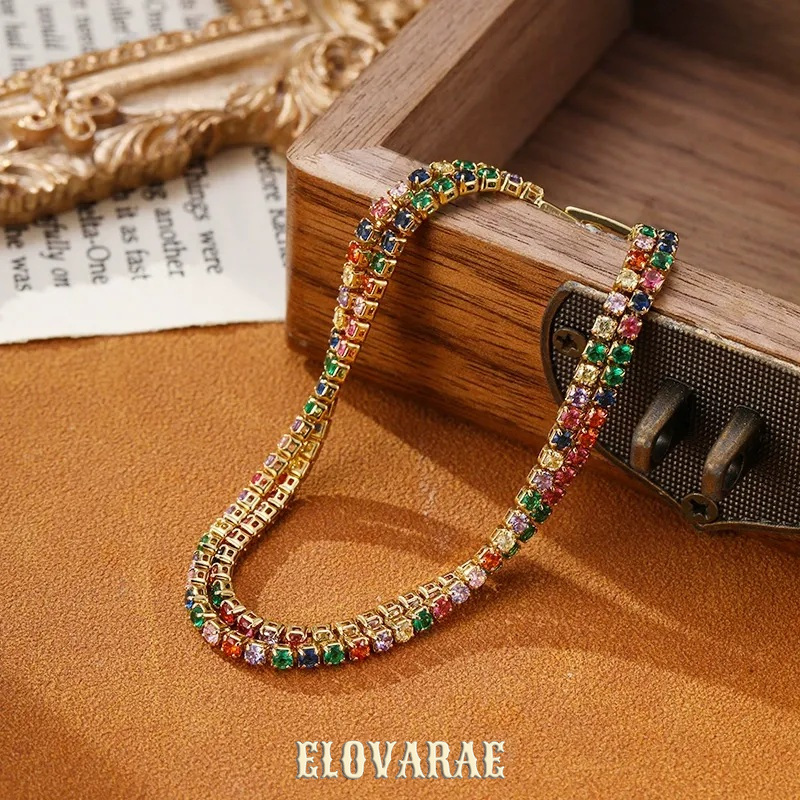 Solene Reverie Crystal Multicolor Chain Bracelet product image 6