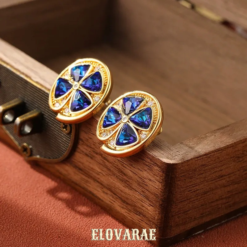 Solene Gleam Floral Crystal Stud Earrings product image 6