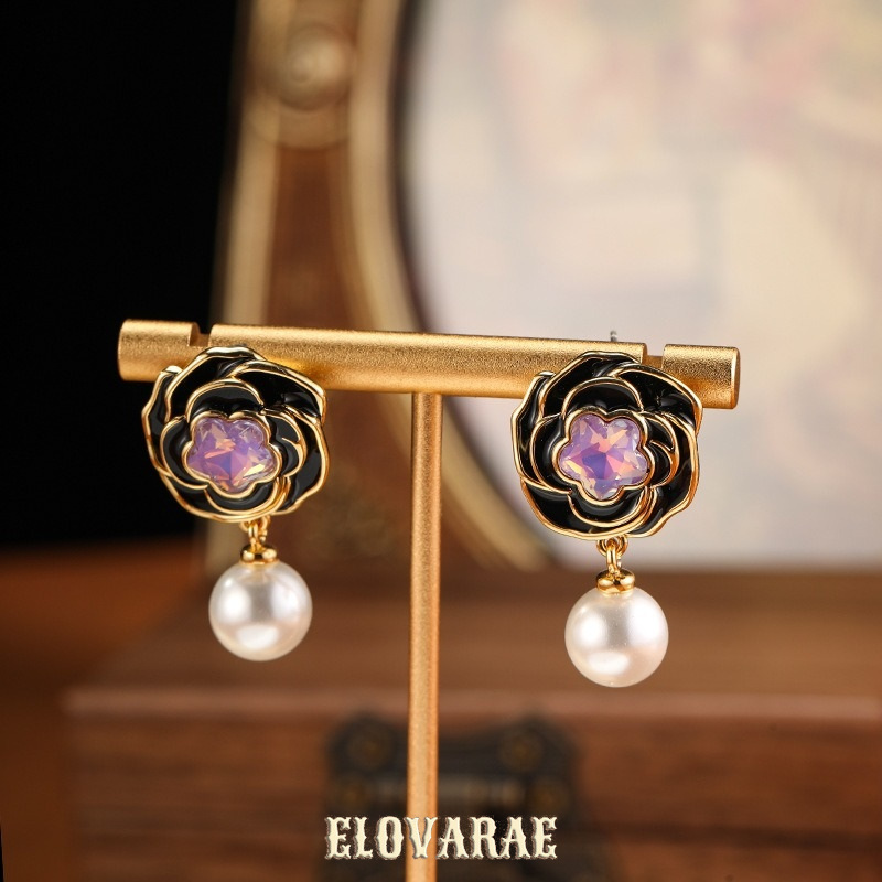 Marielle Gleam Camellia Enamel Drop Earrings product image 6