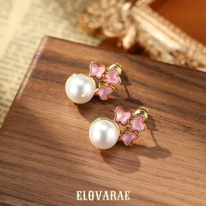 Sabine Gleam Pearl Butterfly Stud Earrings product image 6