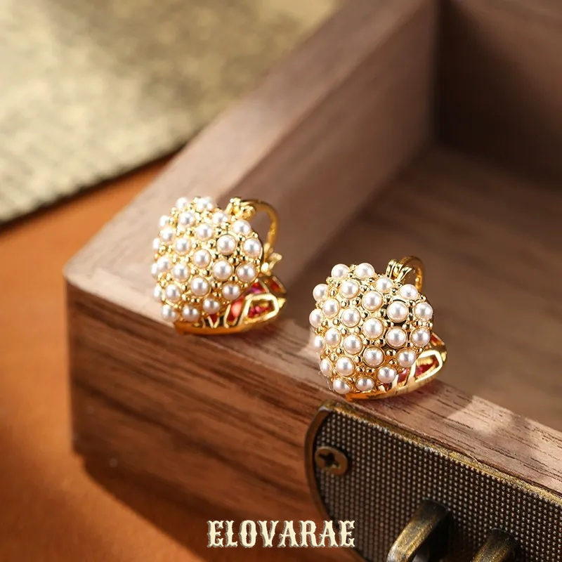 Ophelia Petal Pearl Heart Hoop Earrings product image 6