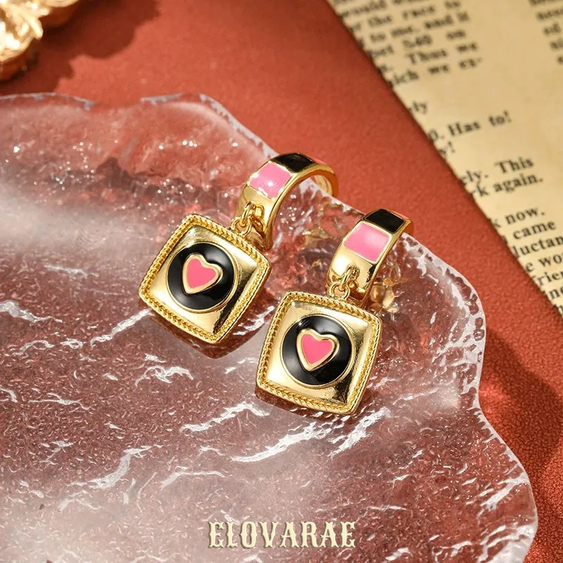Solene Petal Heart Enamel Drop Earrings product image 6