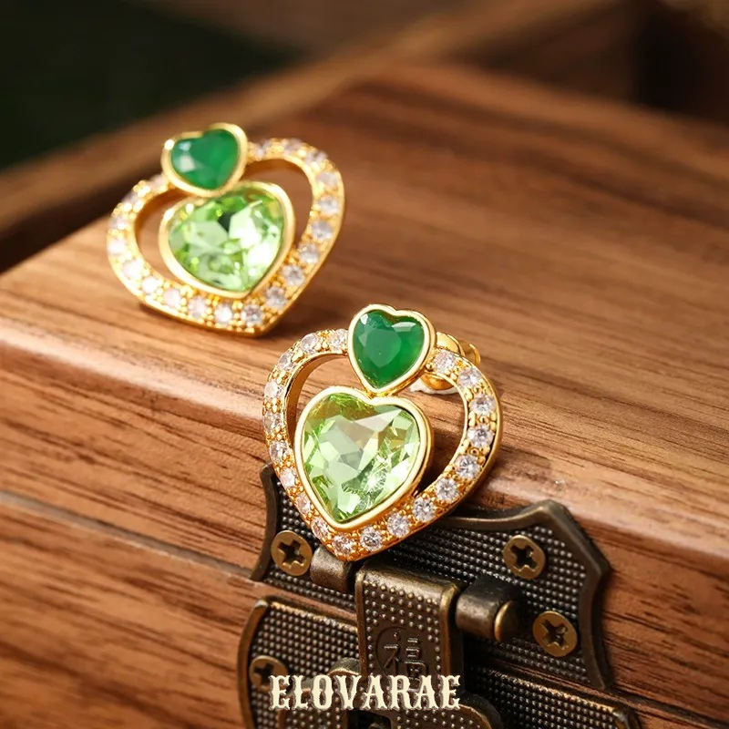 Lucienne Petal Heart Crystal Stud Earrings product image 6