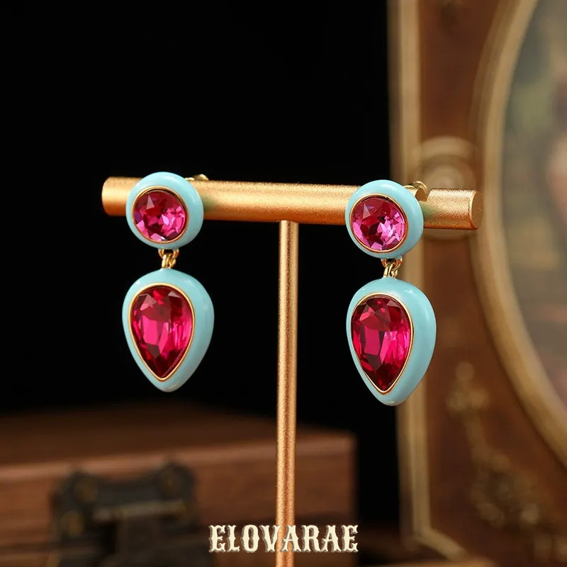 Aurelia Bloom Enamel Blue Drop Earrings product image 7