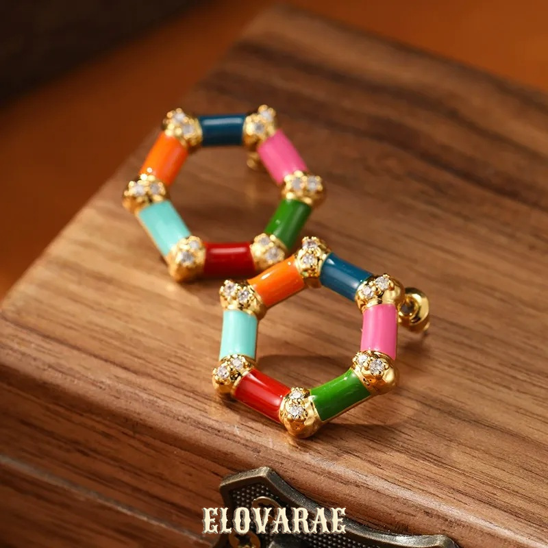 Amara Muse Geometric Enamel Drop Earrings product image 7