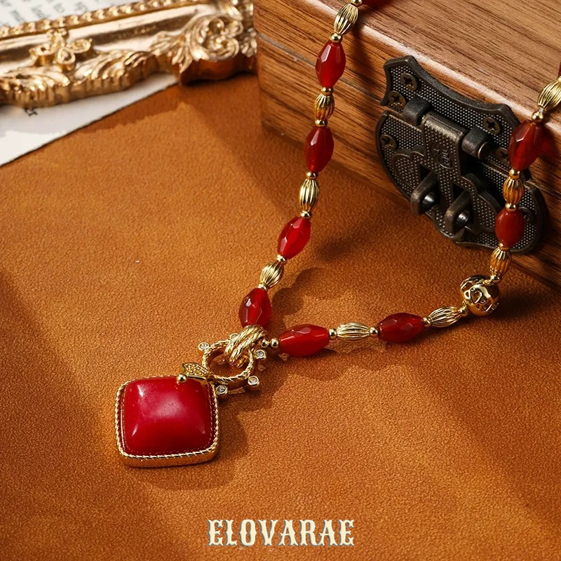 Evadne Muse Garnet-Tone Pendant Necklace product image 7