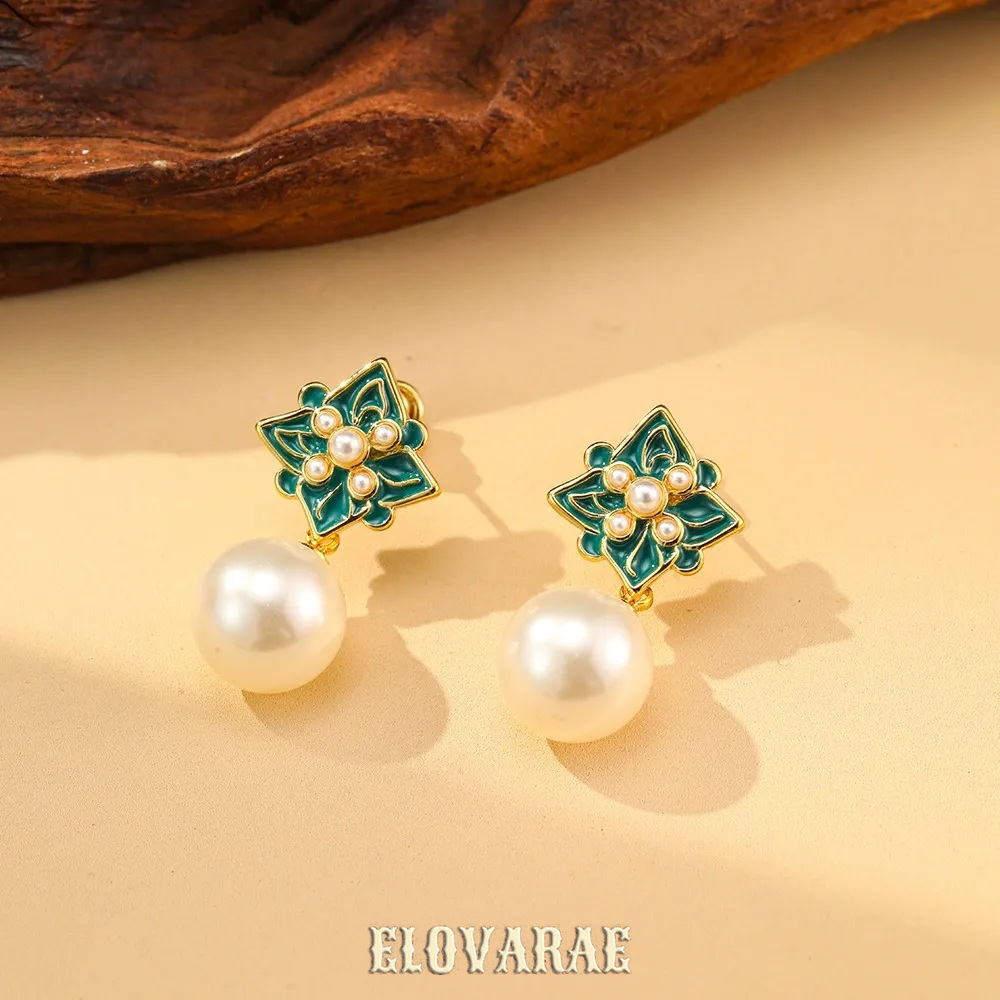 Liora Halo Pearl Floral Drop Earrings product image 7