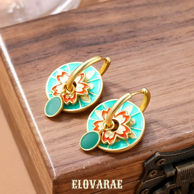 Solene Halo Floral Multicolor Drop Earrings product image 7