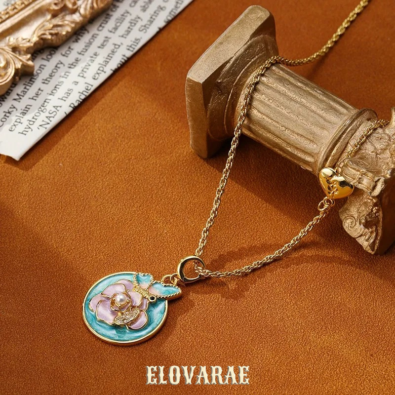Valentina Halo Butterfly Floral Pendant Necklace product image 7