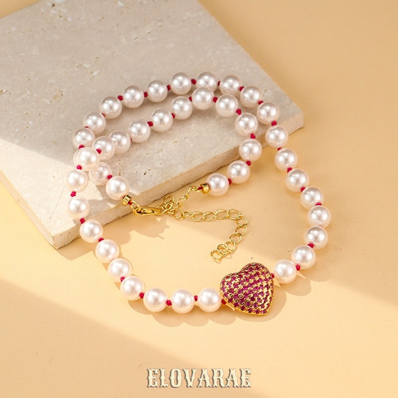 Elara Reverie Pearl Heart Pendant Necklace product image 7