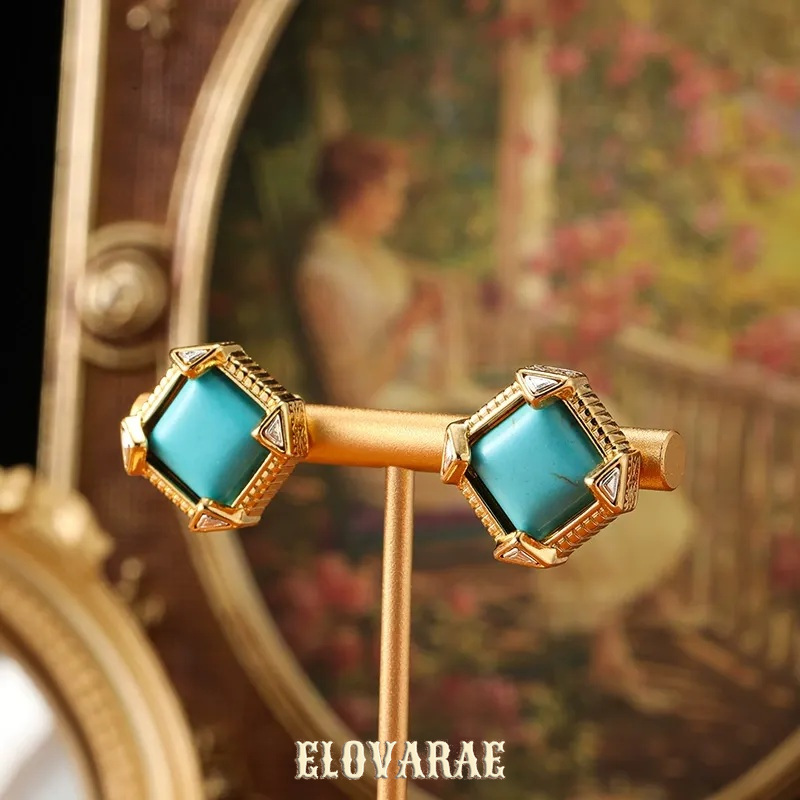 Thalia Reverie Geometric Turquoise-Tone Stud Earrings product image 7