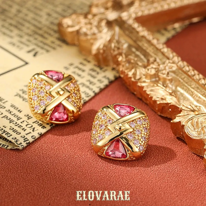 Ophelia Gleam Geometric Crystal Stud Earrings product image 7