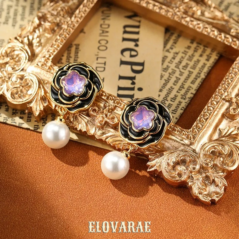 Marielle Gleam Camellia Enamel Drop Earrings product image 7