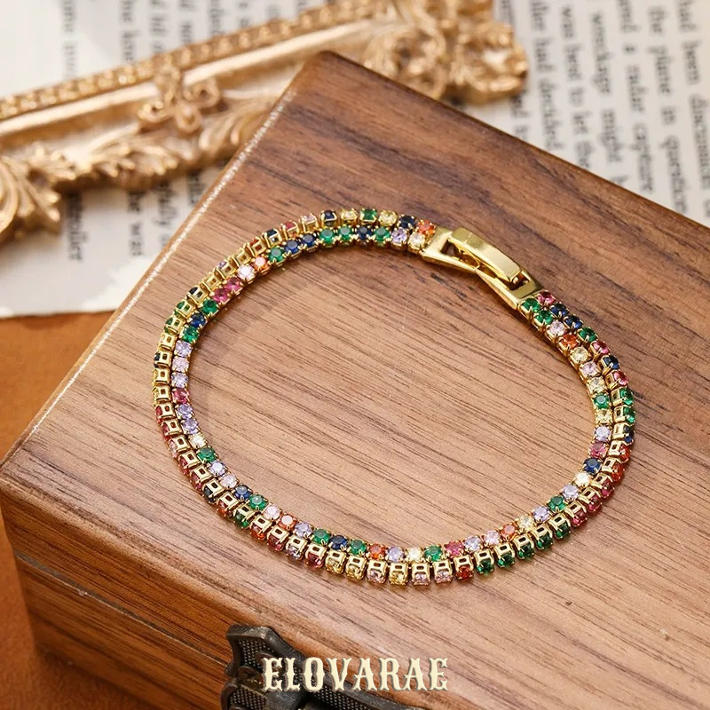 Solene Reverie Crystal Multicolor Chain Bracelet product image 8