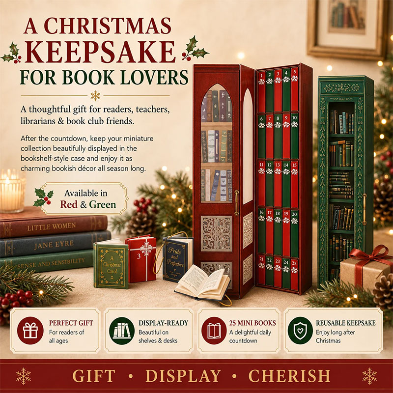 📚 49% OFF – Mini Book Christmas Ornament Advent Calendar | 25 Bookish Surprises 🎄