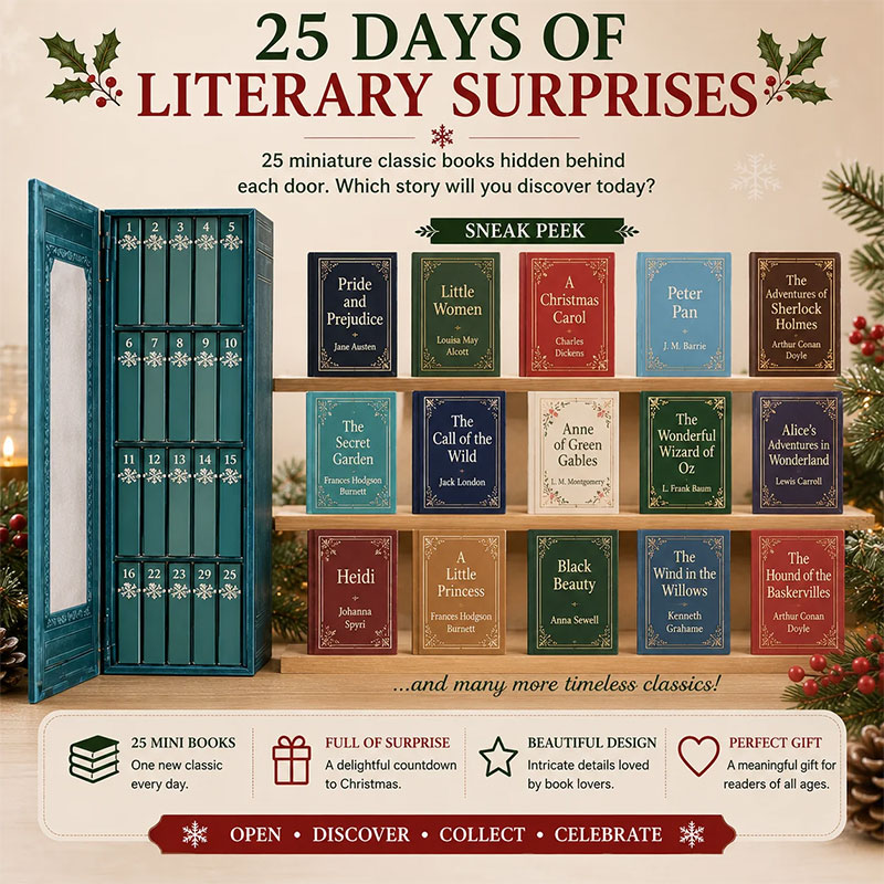 📚 49% OFF – Mini Book Christmas Ornament Advent Calendar | 25 Bookish Surprises 🎄