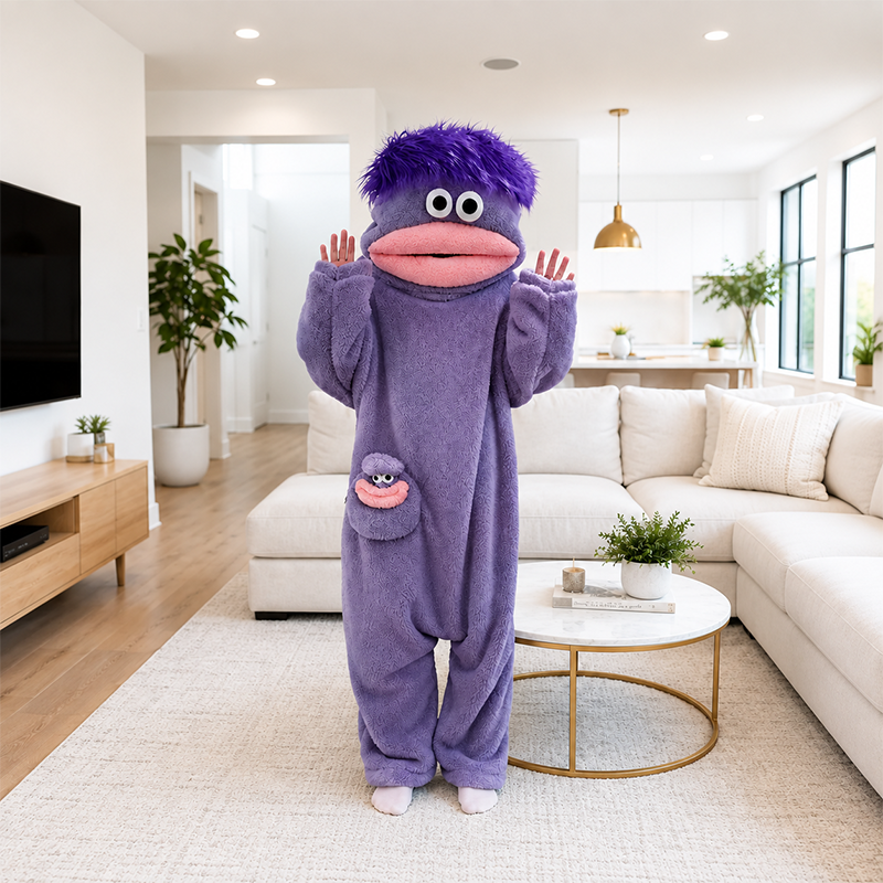 😂 Goofy Plush Character Onesie – Better Together 👯