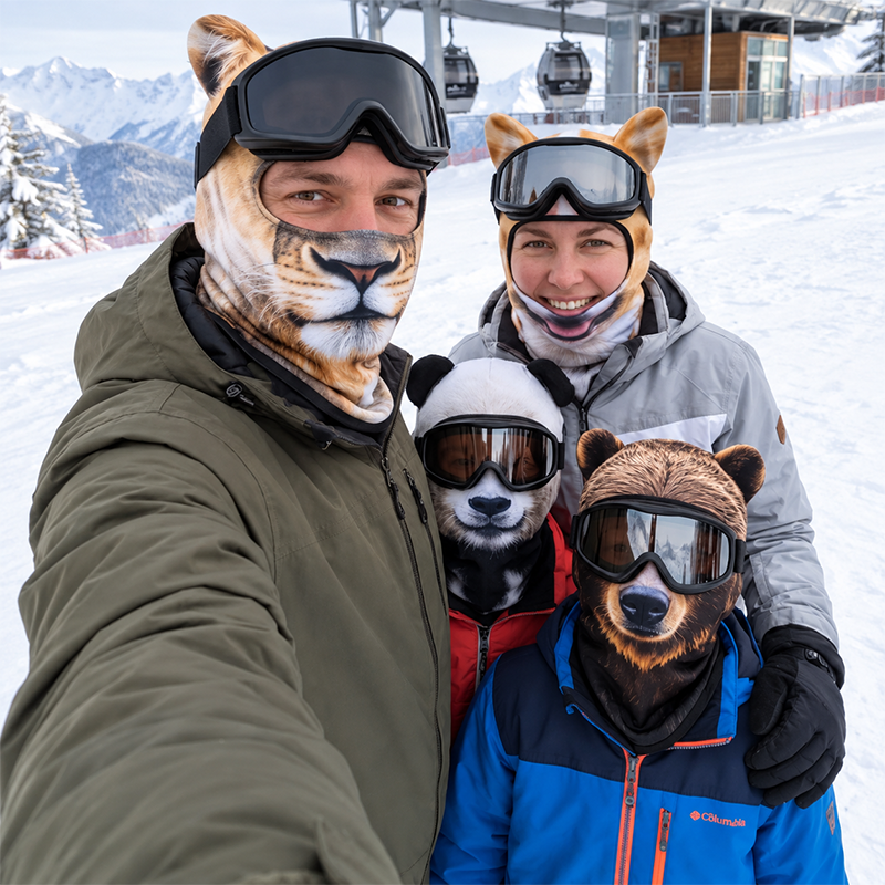 🔥 50% OFF – Fleece-lined wild animal print ski balaclava 🐺❄️