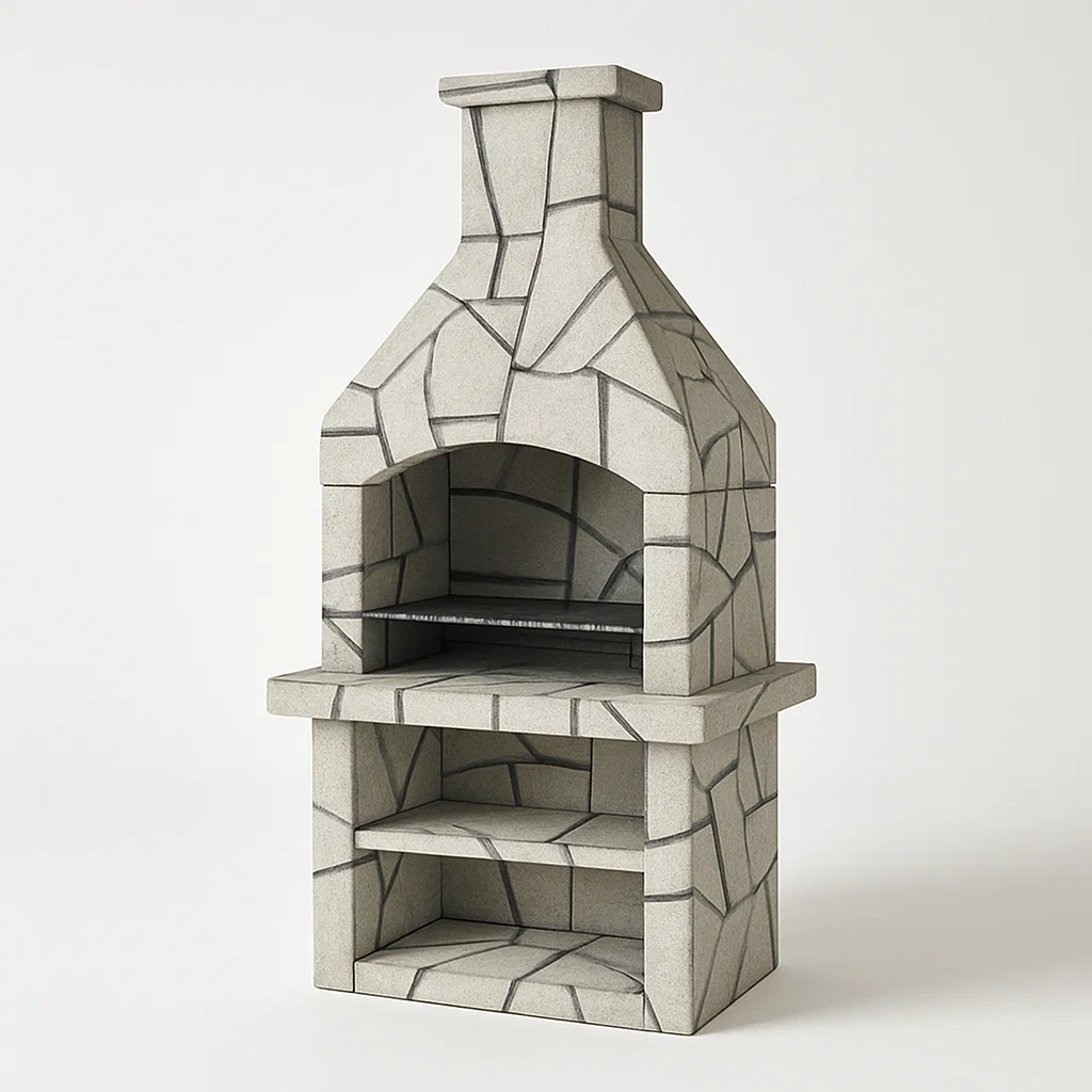 Jardin,Barbecue en pierre-Furnivaroz