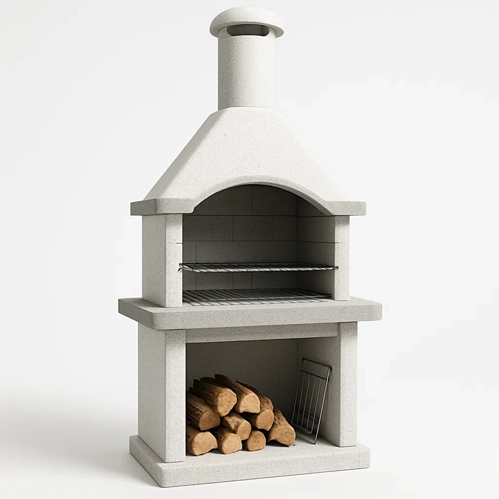 Jardin,Barbecue en pierre-Furnivaroz