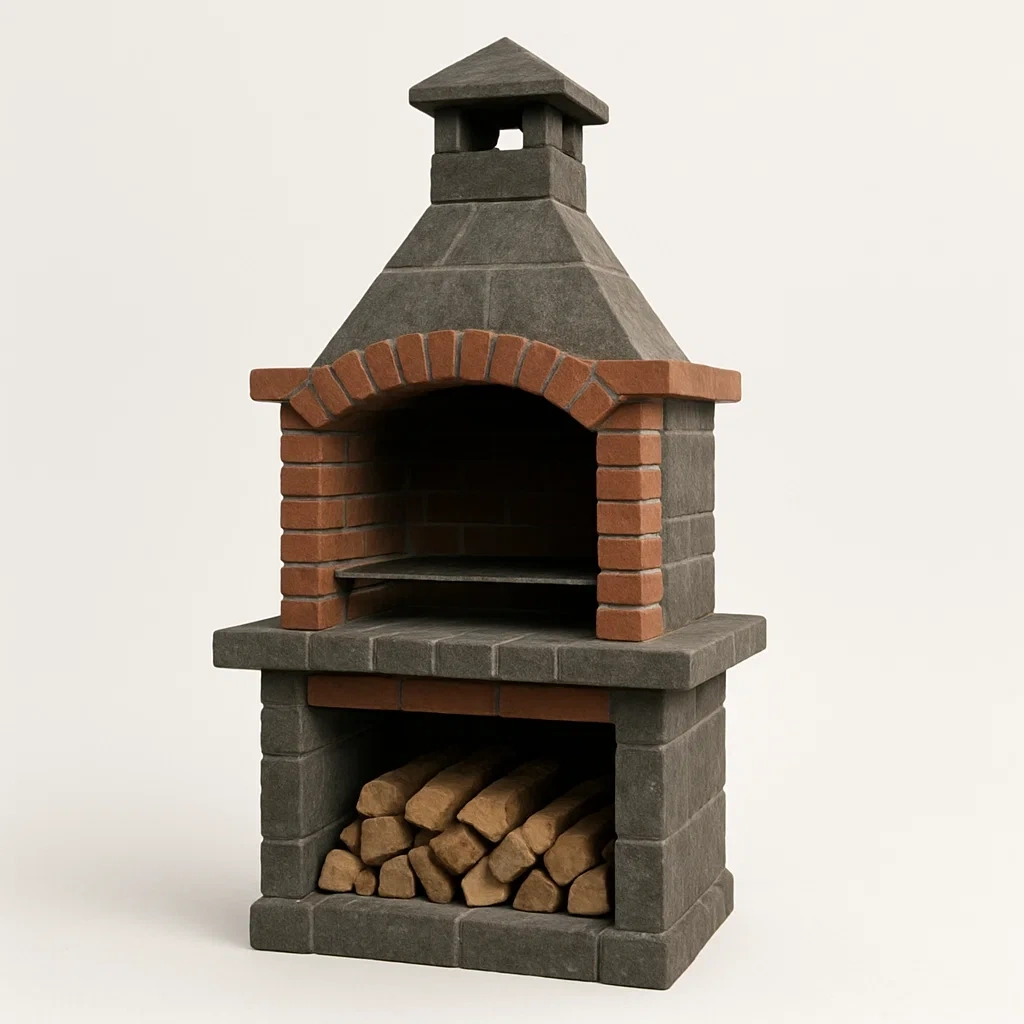 Jardin,Barbecue en pierre-Furnivaroz