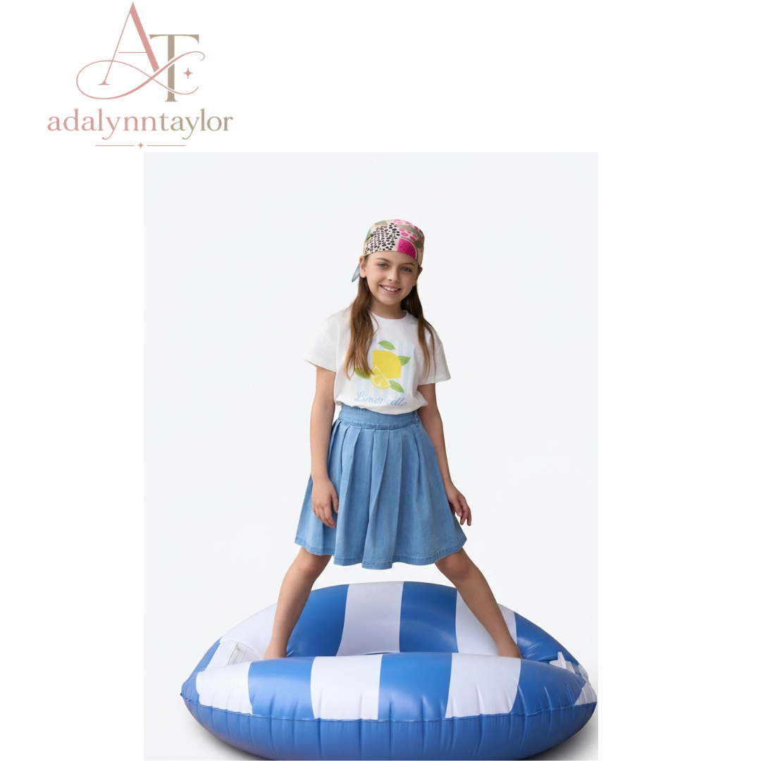 Adalynn Taylor Lemon Print Kids T-Shirt two