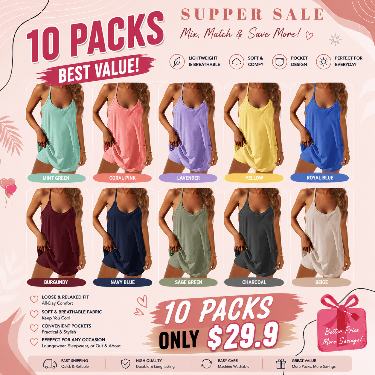 Womens Summer Sleeveless MiniDress V Neck Spaghetti