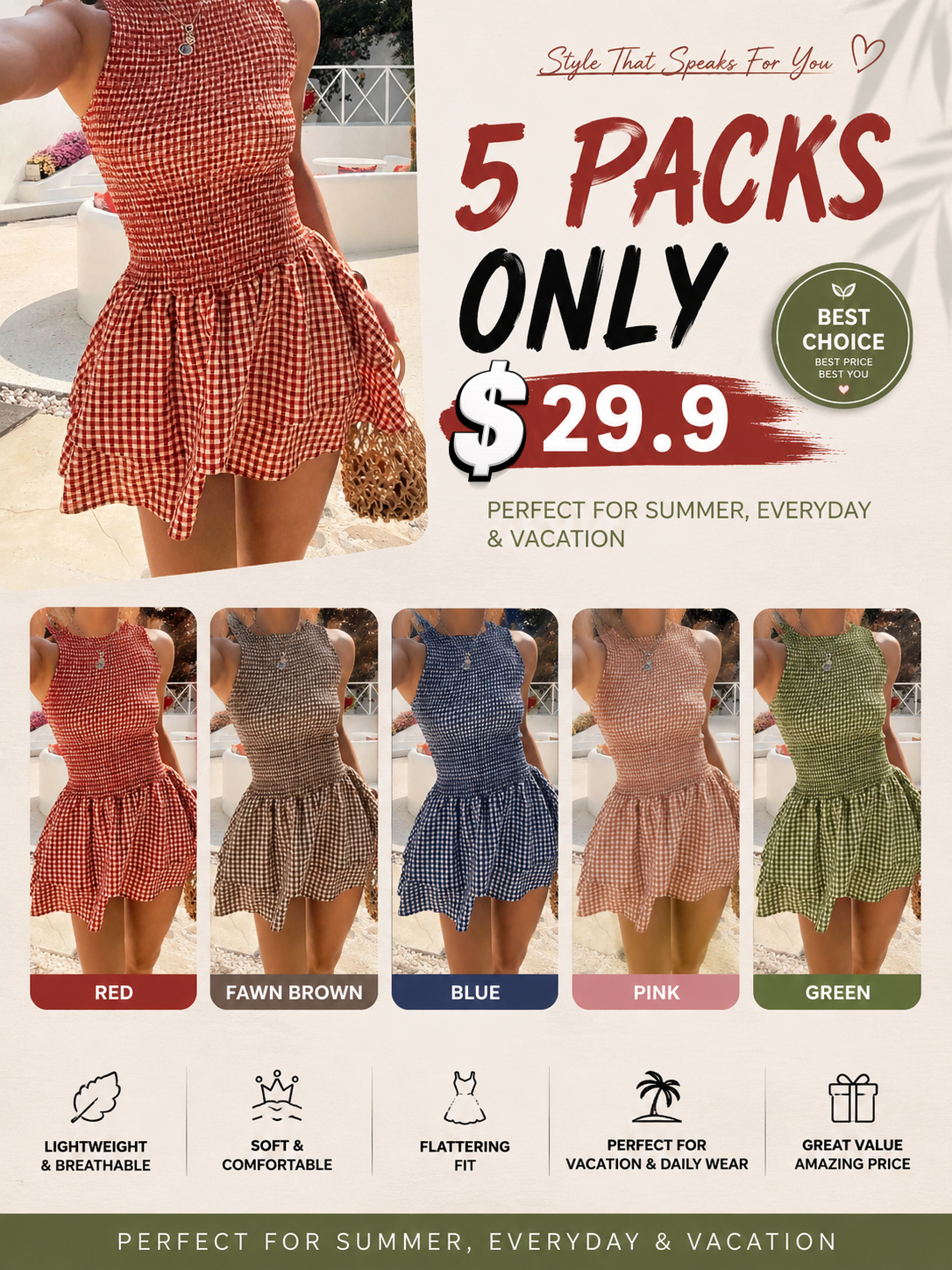 Women's Casual Fashion Sleeveless Short Dress