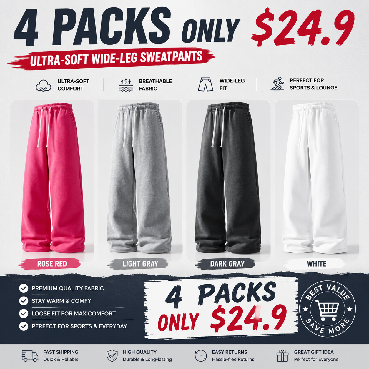 Breathable athletic pants for basketball, running, and gym