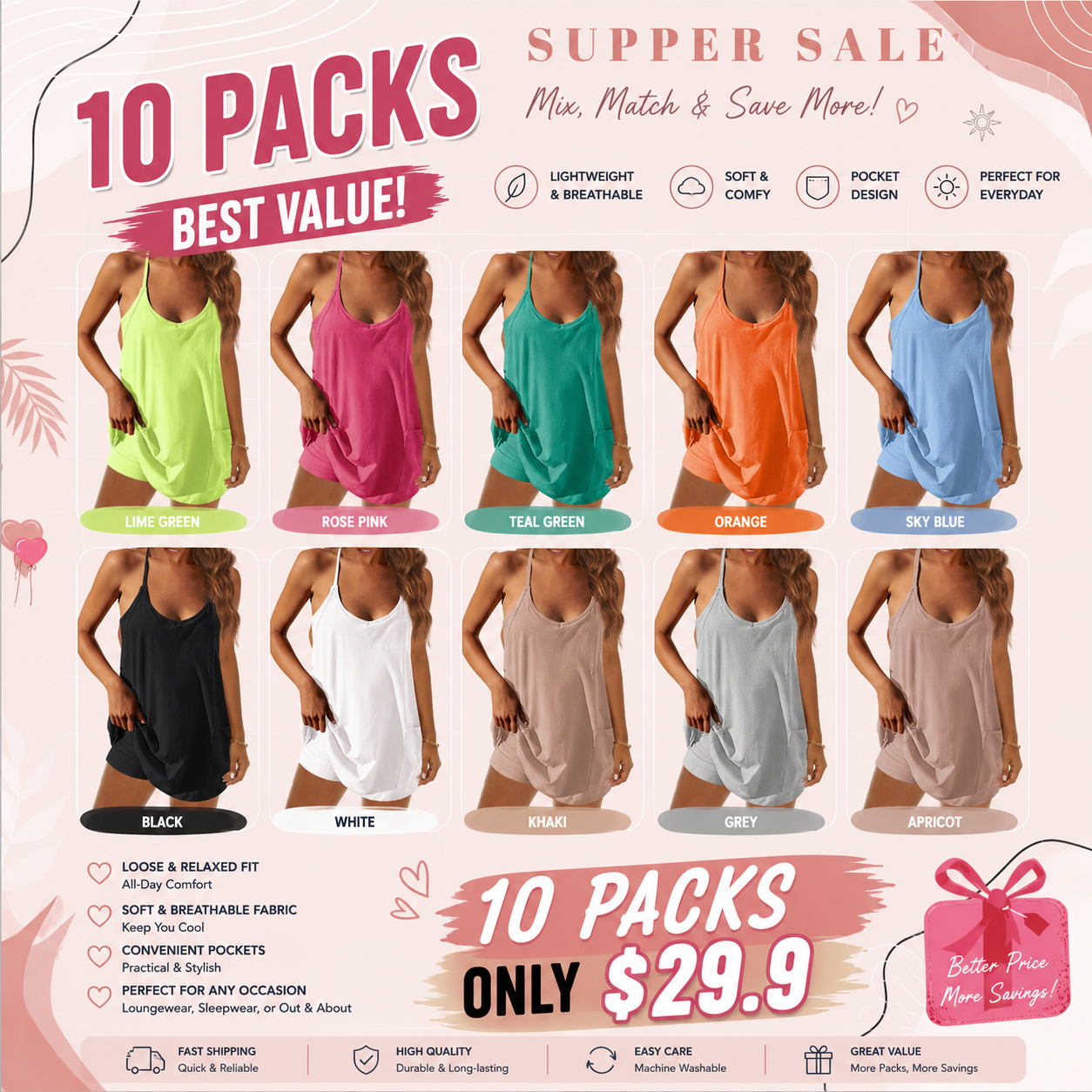 Womens Summer Sleeveless MiniDress V Neck Spaghetti