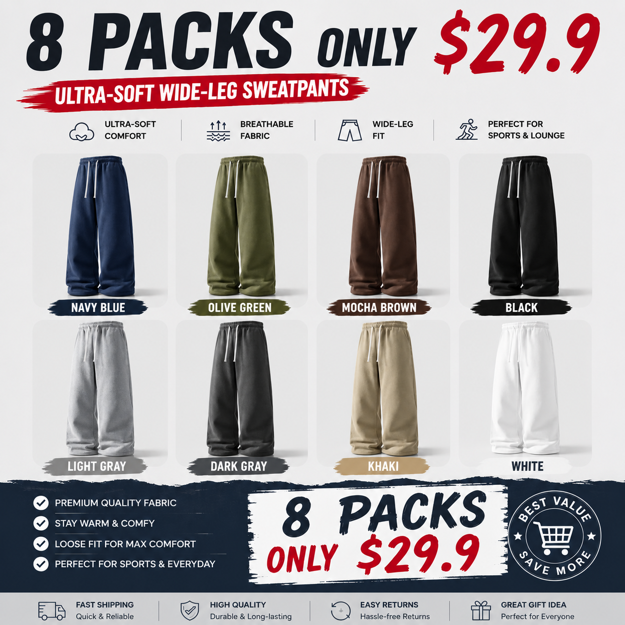 Breathable athletic pants for basketball, running, and gym