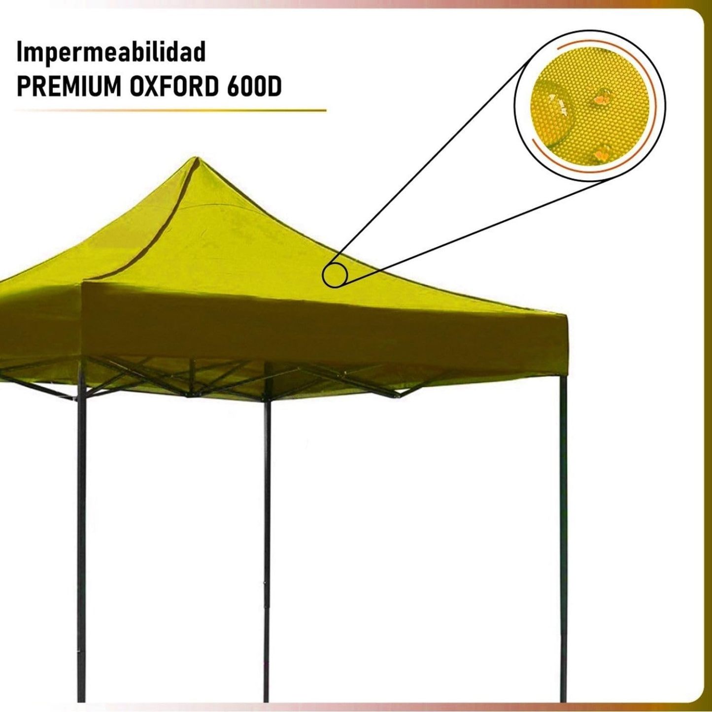 RACK & PACK Carpa 3x3 para Exteriores Lona Jardin Toldo Retractil Estructura de Acero Plegable 3 Ajustes de Altura Impermeabilidad 600D Premium Campismo Facil Armado Fiesta Reunión (Verde)