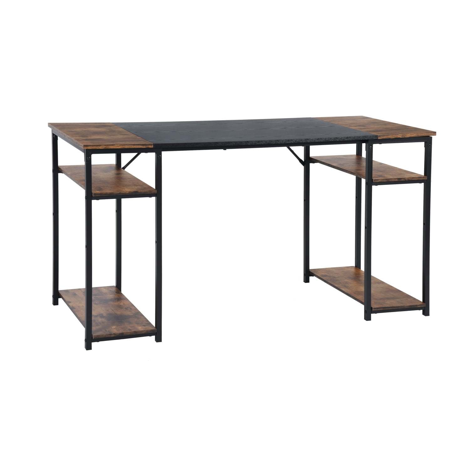 Escritorio Grande 140cm Color Madera con Negro,con Bolsa de Almacenamiento