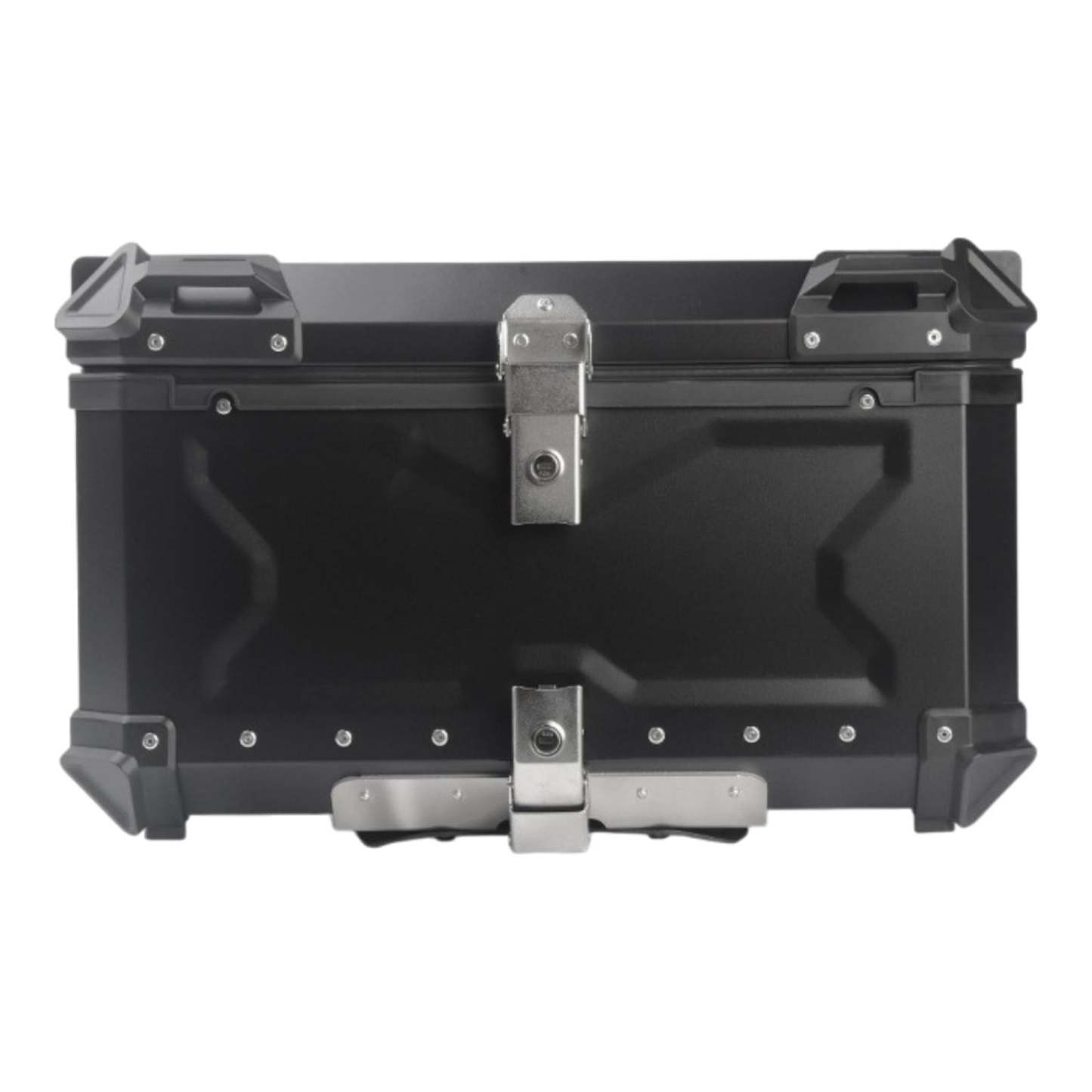 Baúl de motocicleta genérico, caja trasera, organizador de aluminio a prueba de golpes, caja para casco, baúl de almacenamiento de equipaje para 45L Plata