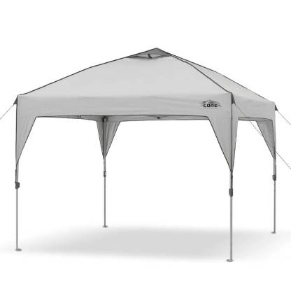 CORE Tienda de campaña con dosel emergente Instant Shelter de 10' x 10' con bolsa de transporte con ruedas