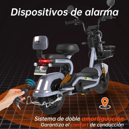 HONEYWHALE KC-Cool Bicicleta Electrica para Adultos, Bicimoto Eléctrica con Alarma, Máxima del Motor 700W, Velocidad Máxima 45KM/H, Autonomía 55-60KM, Baterías de Gran Capacidad 20AH