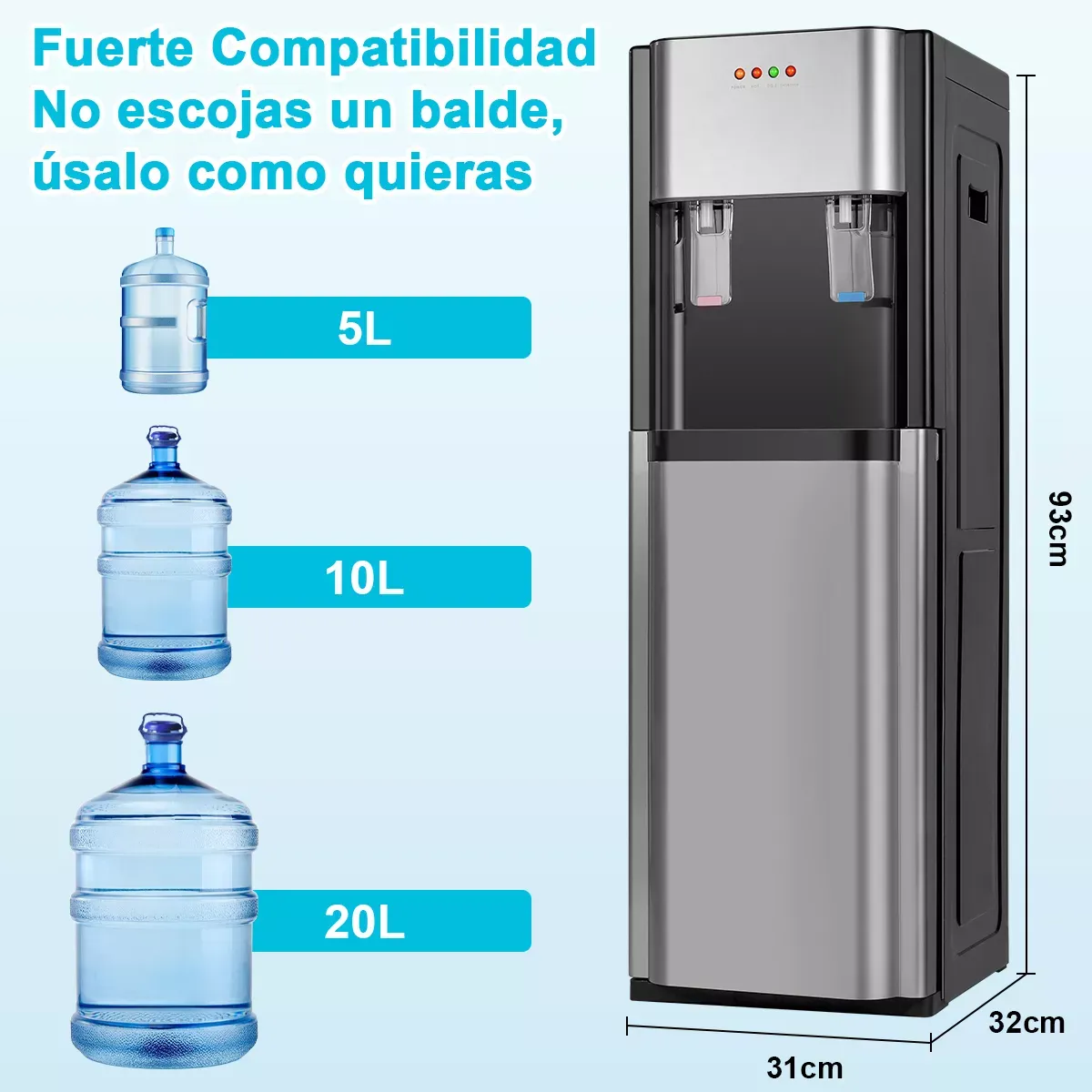 Dispensador De Agua Fría Caliente Oculto Eléctrico Garrafón