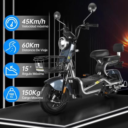 HONEYWHALE KC-Cool Bicicleta Electrica para Adultos, Bicimoto Eléctrica con Alarma, Máxima del Motor 700W, Velocidad Máxima 45KM/H, Autonomía 55-60KM, Baterías de Gran Capacidad 20AH