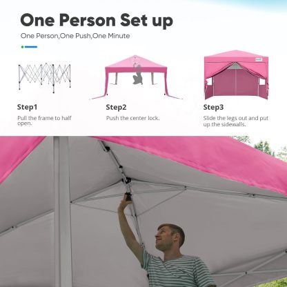 Quictent - Tienda de campaña desplegable de privacidad de 10 x 10 pulgadas con paredes laterales y ventanas ventiladas enrollables, configuración para una persona, fácil refugio para eventos