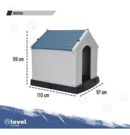 Casa De Plástico Exterior Térmica Raza Grande 97cm Color Azul