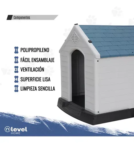 Casa De Plástico Exterior Térmica Raza Grande 97cm Color Azul