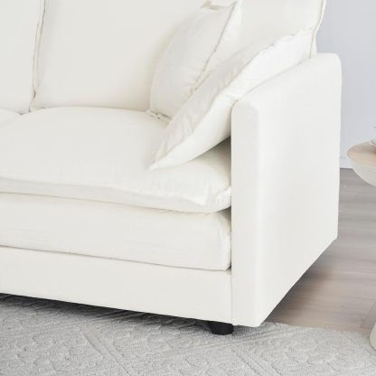 Neylory - Sofá de dos plazas con 2 almohadas para sala de estar, recámara, departamento, 2 plazas de felpilla para asiento profundo
