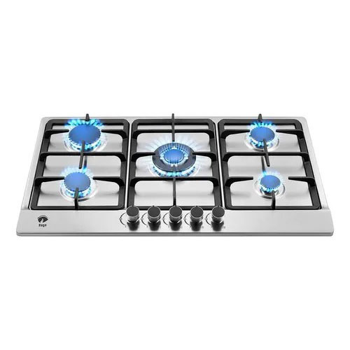 Estufa De Mesa/parrilla De Gas 5 Quemadores Acero Inoxidable Color Plateado