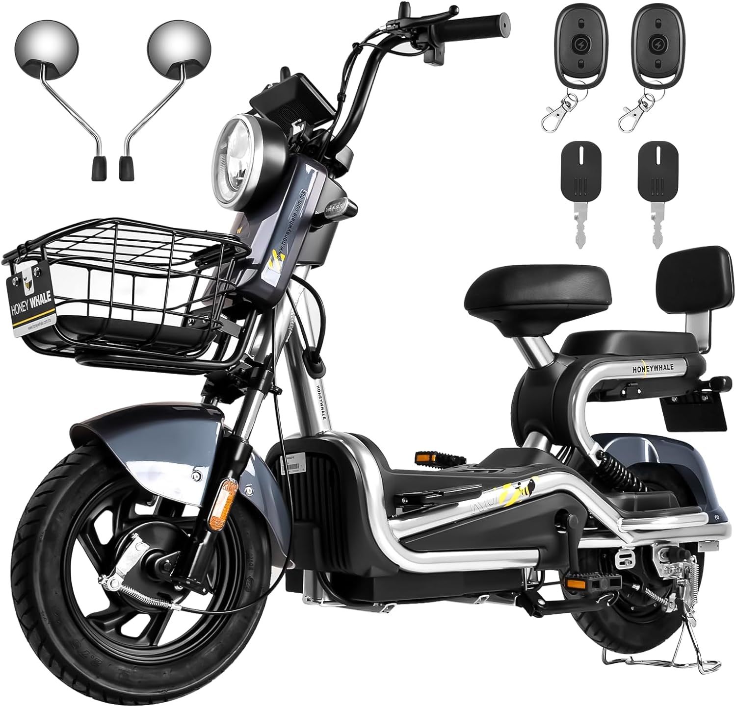 HONEYWHALE KC-Cool Bicicleta Electrica para Adultos, Bicimoto Eléctrica con Alarma, Máxima del Motor 700W, Velocidad Máxima 45KM/H, Autonomía 55-60KM, Baterías de Gran Capacidad 20AH